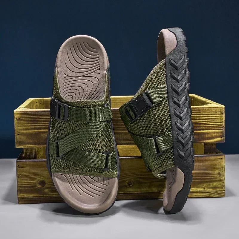 Men's Adjustable Strap Outdoor Sandals With Cushioned Footbed