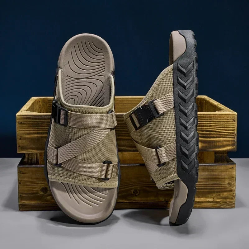 Men's Adjustable Strap Outdoor Sandals With Cushioned Footbed