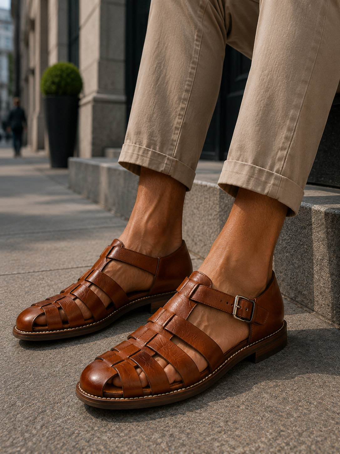 Men's Closed Toe Fisherman Sandals Classic Summer Footwear