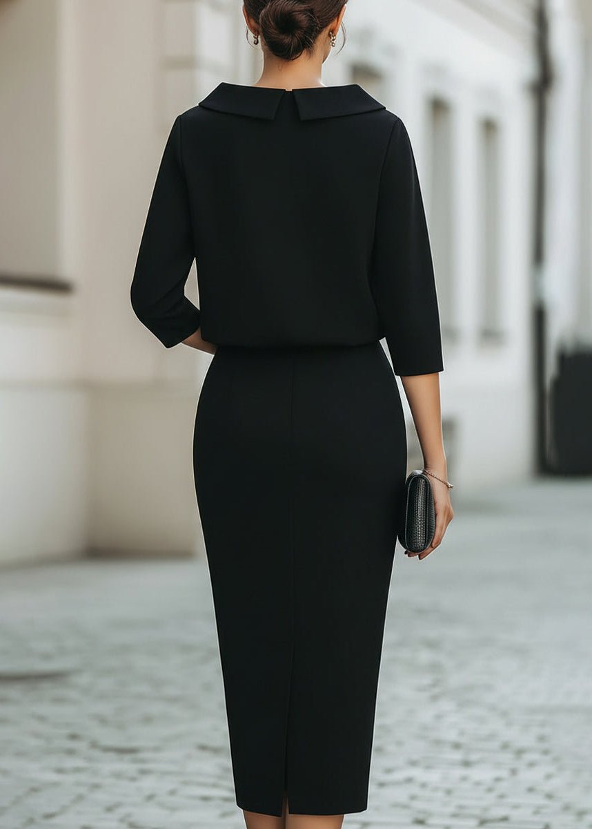 Women's Two Piece Set Boat Neck Top Midi Skirt