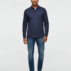 Men's Smart Casual Polo Shirt Long Sleeve Collared Top