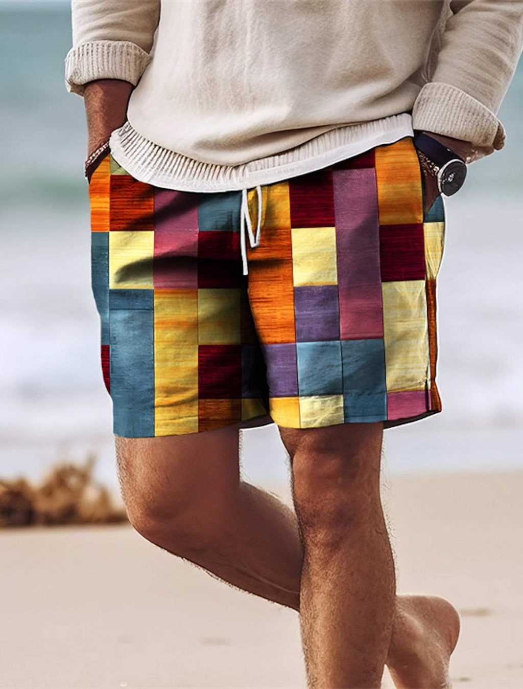 Men's Printed Summer Shorts Relaxed Tie Waist Fit