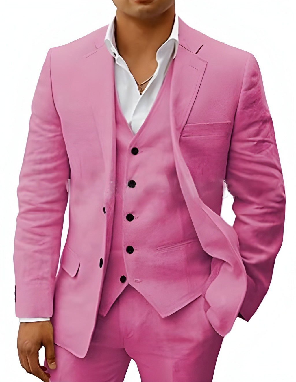 Men's Three Piece Notch Lapel Tailored Wedding Suit