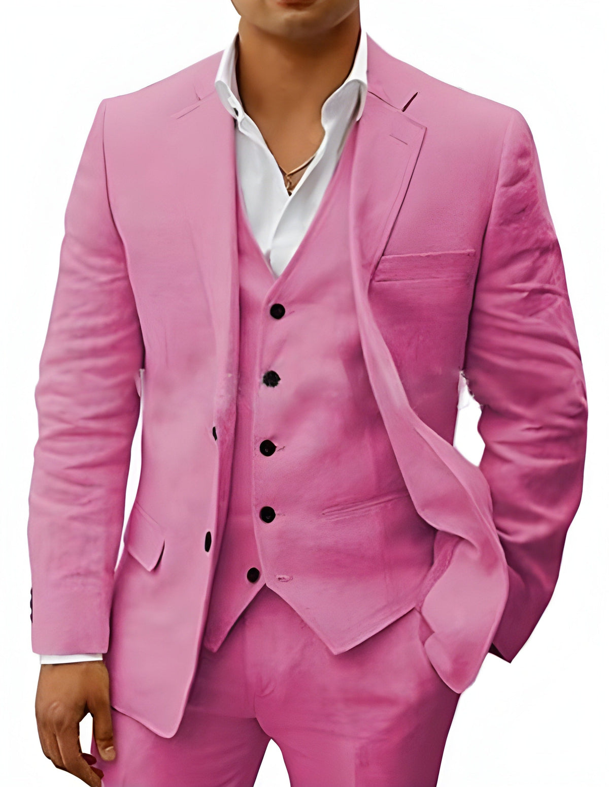 Men's Three Piece Notch Lapel Tailored Wedding Suit