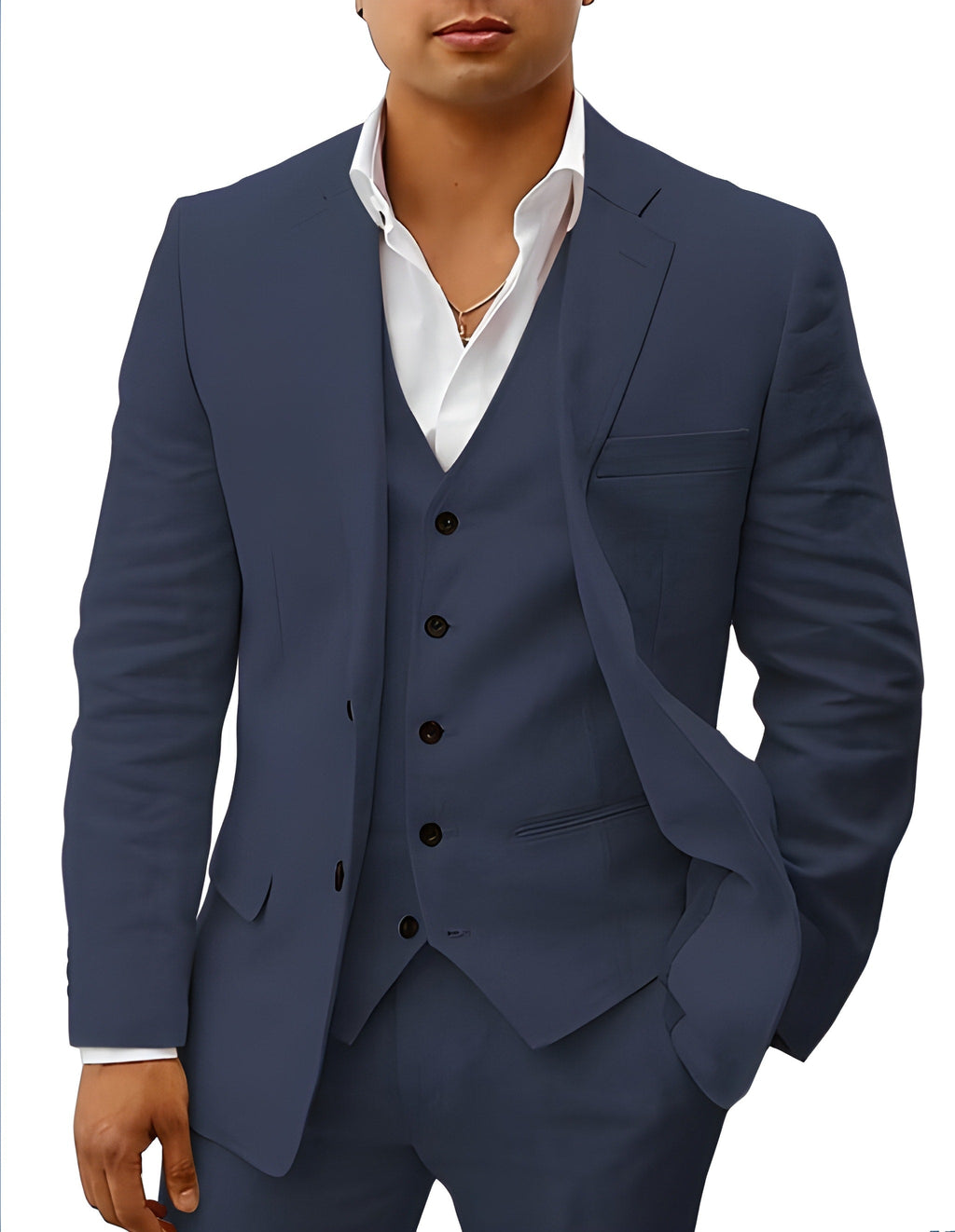 Men's Three Piece Notch Lapel Tailored Wedding Suit
