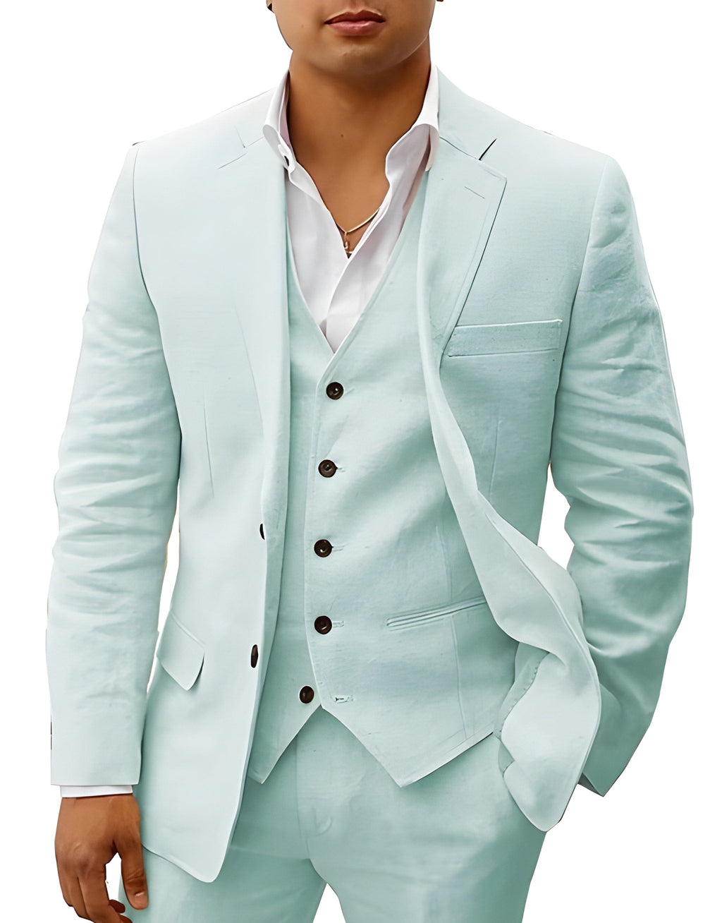 Men's Three Piece Notch Lapel Tailored Wedding Suit