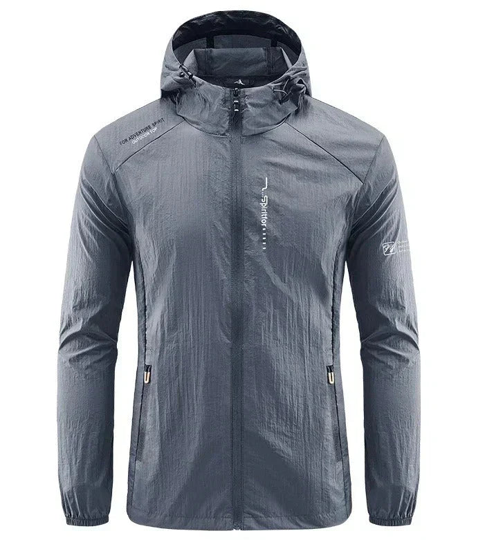 Men's Ultra Lightweight Hooded Summer Jacket Windproof Sun Resistant