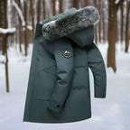 Men's Water Repellent Winter Parka Long Hooded Coat