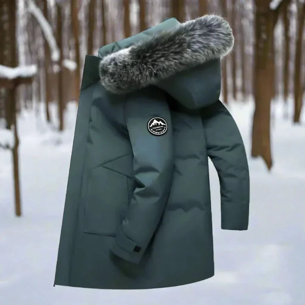 Men's Water Repellent Winter Parka Long Hooded Coat
