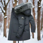 Men's Water Repellent Winter Parka Long Hooded Coat