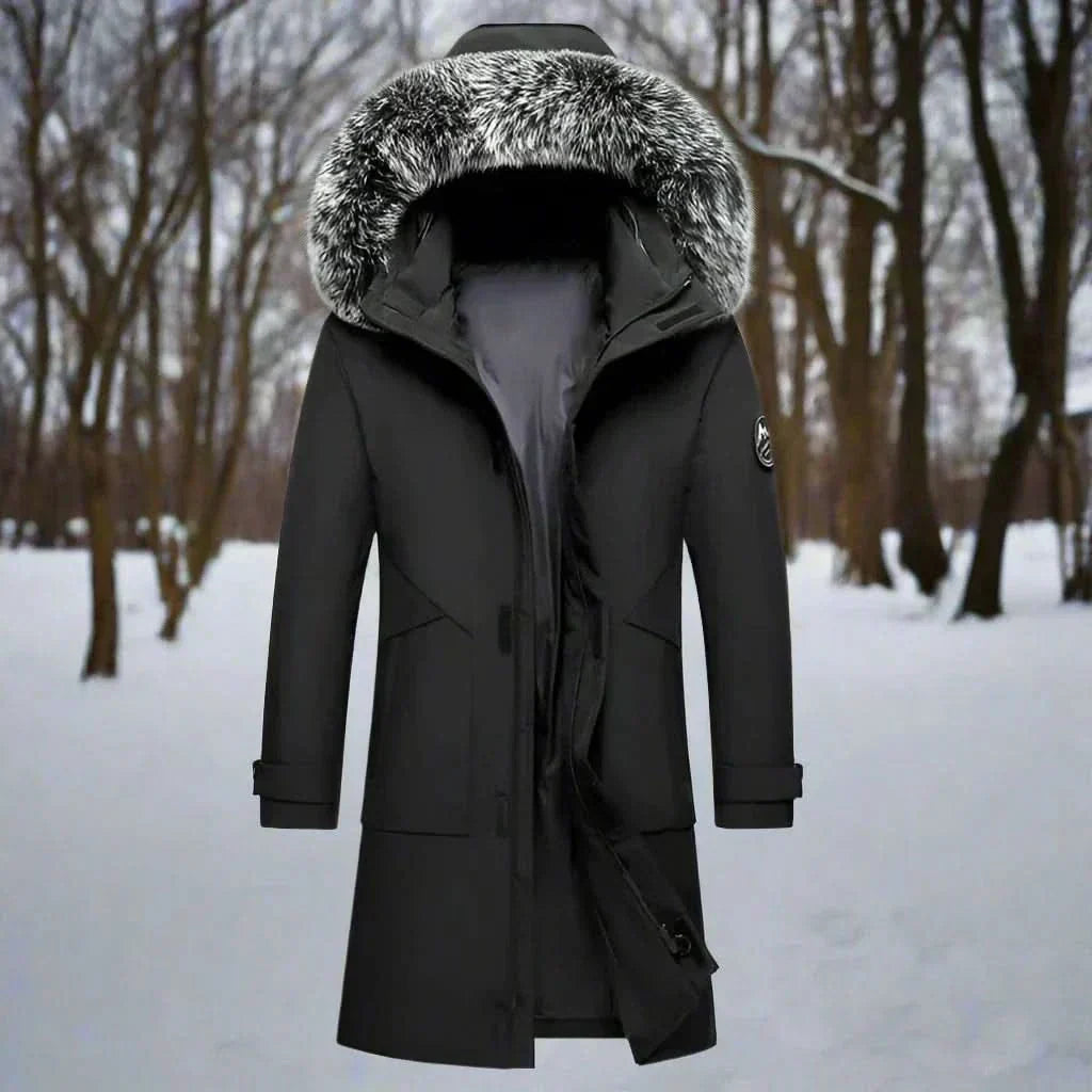 Men's Water Repellent Winter Parka Long Hooded Coat