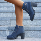 Women's Lace-Up Ankle Boot with Block Heel