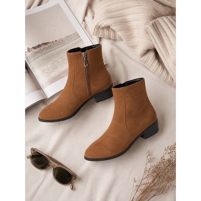 Women's Everyday Zip Booties with Walkable Heel