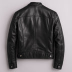 Men's Vintage Leather Biker Jacket Distressed Moto Style