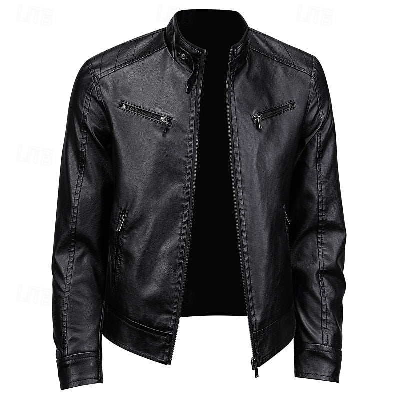 Women's Tailored Moto Jacket With Smooth Inner Layer - Black