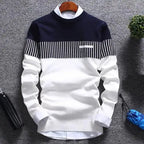 Men's Printed Crew Neck Sweater Regular Long Sleeve Fit