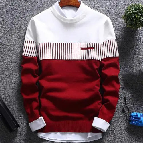 Men's Printed Crew Neck Sweater Regular Long Sleeve Fit