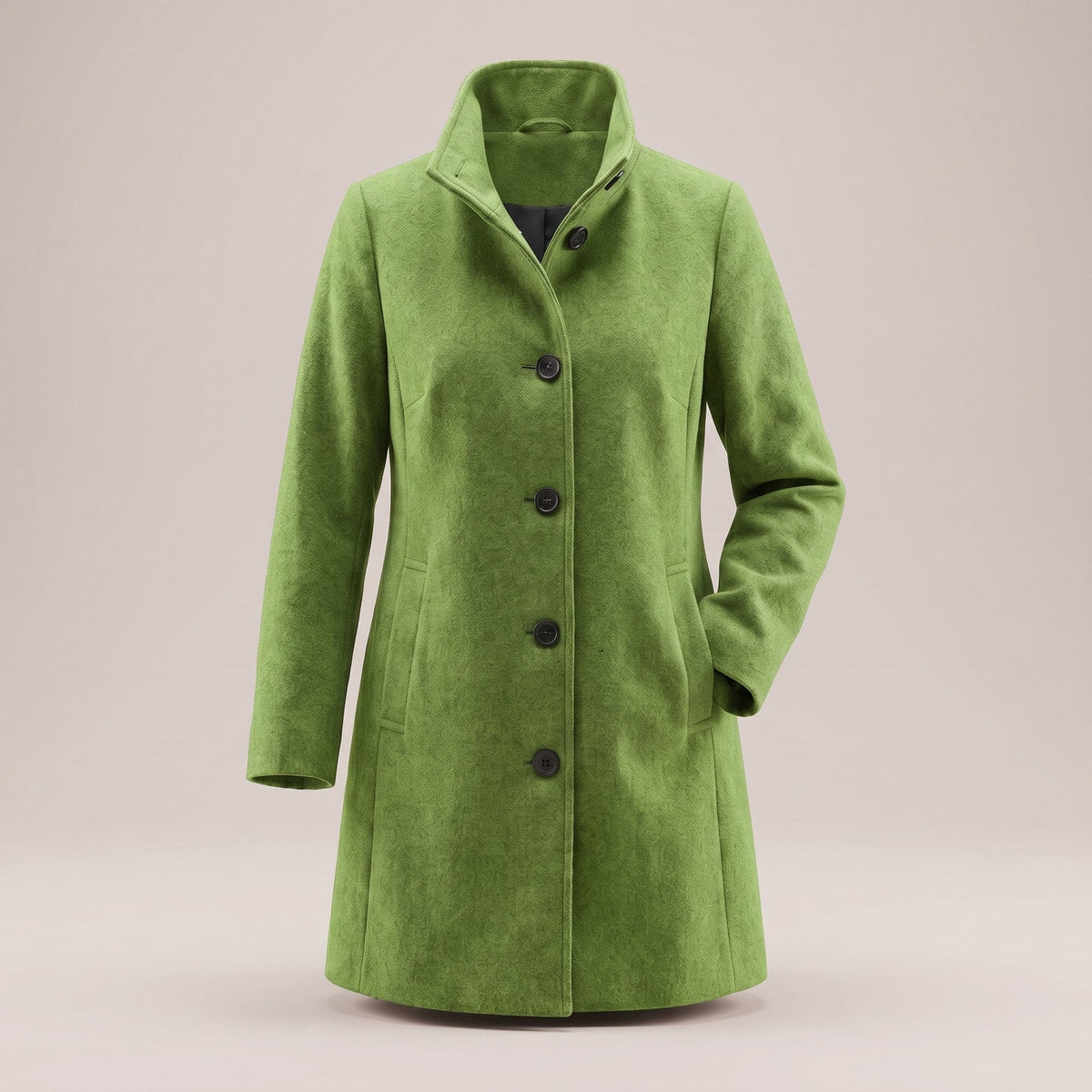 Women's Timeless Straight-Cut Wool-Style Topcoat - Light Green