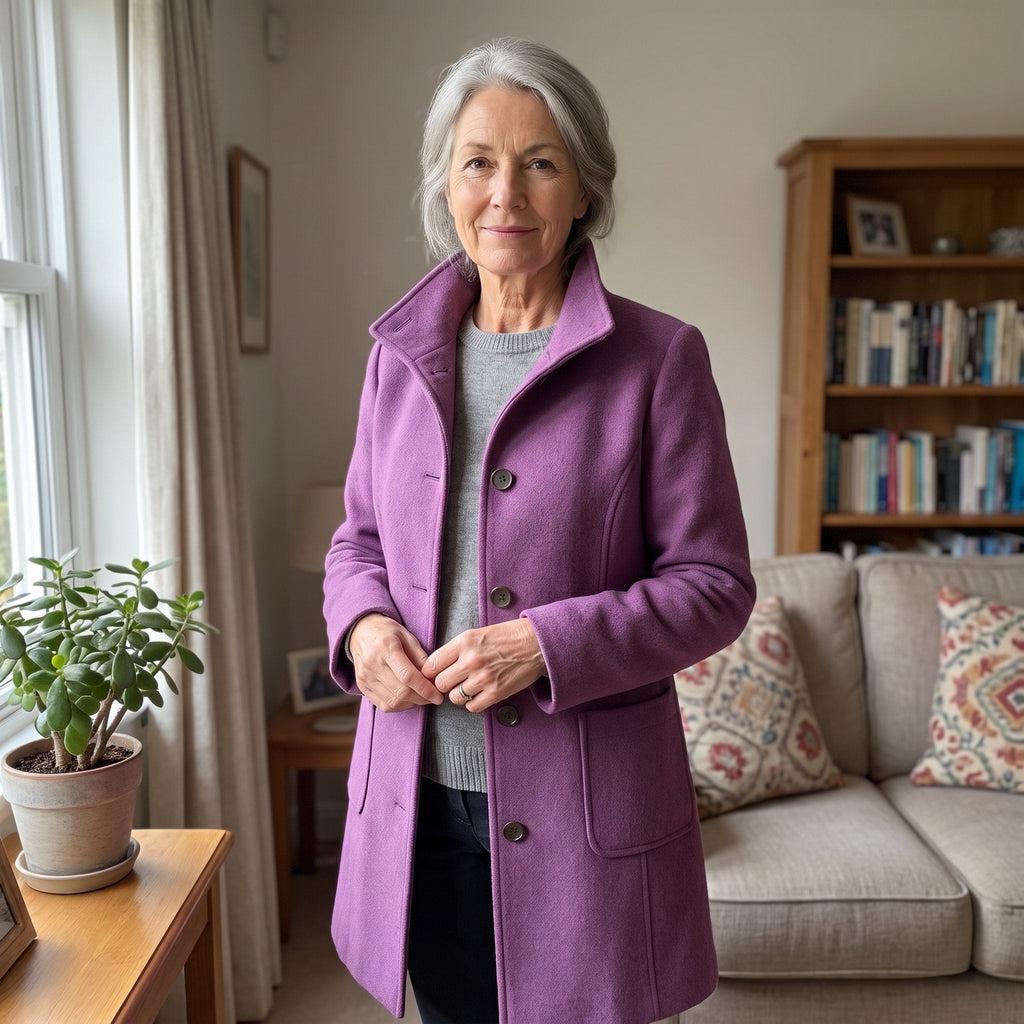 Women's Timeless Straight-Cut Wool-Style Topcoat