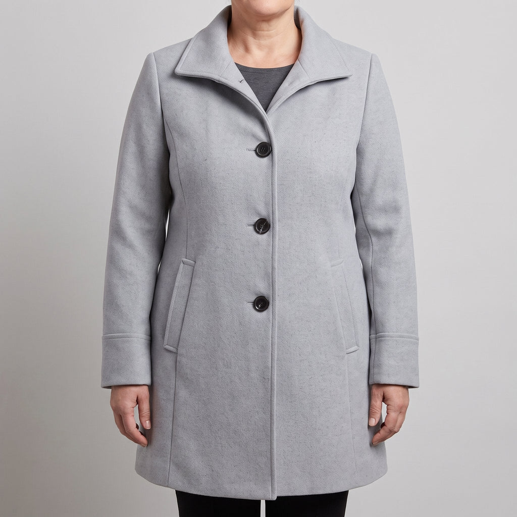 Women's Timeless Straight-Cut Wool-Style Topcoat
