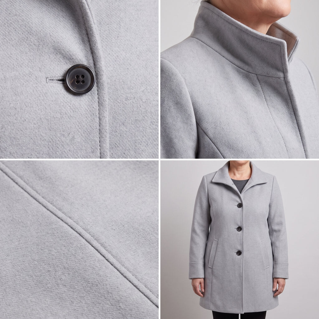 Women's Timeless Straight-Cut Wool-Style Topcoat