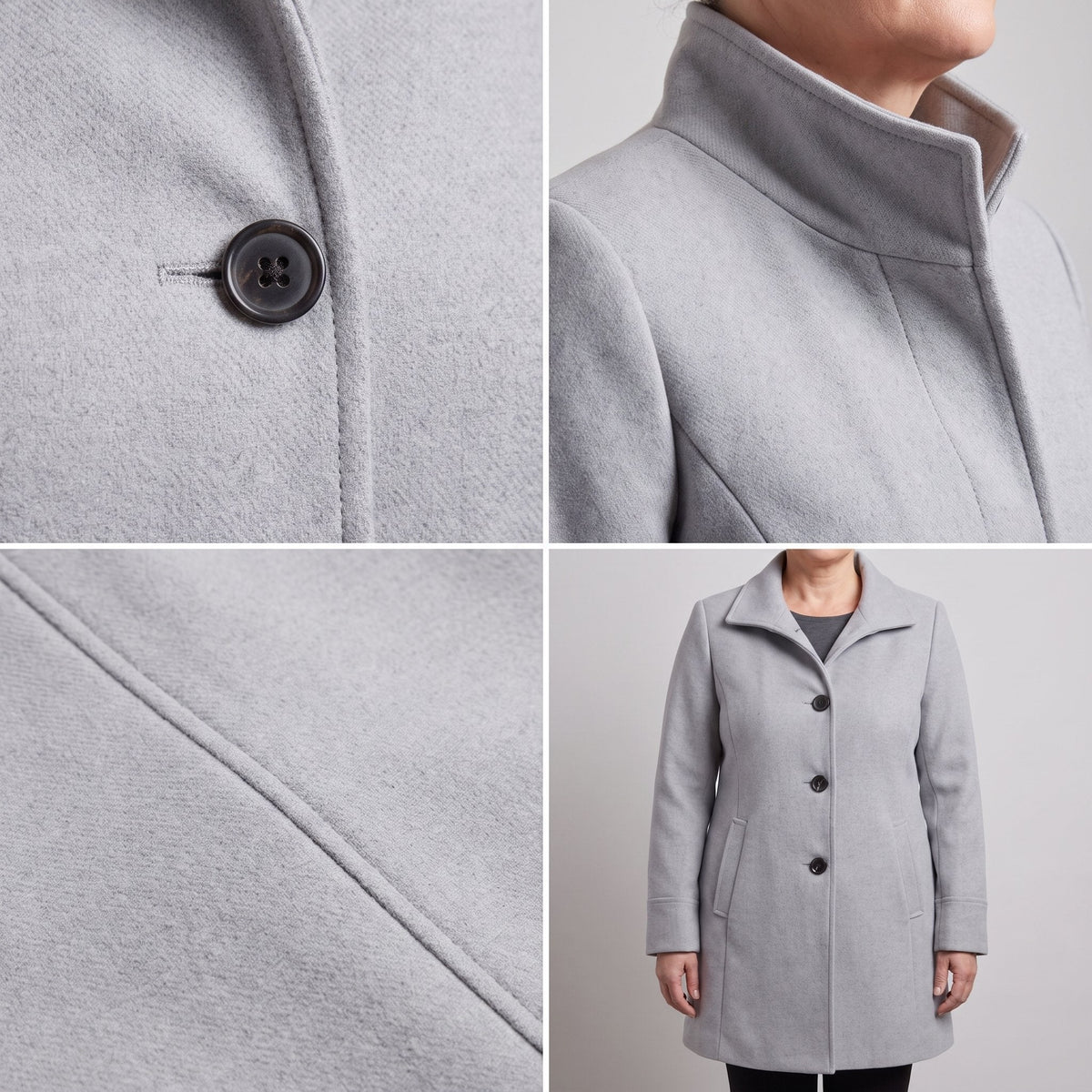 Women's Timeless Straight-Cut Wool-Style Topcoat