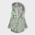 Women's Everyday Quilted Puffer with Faux Fur Lining and Pockets - Light Green