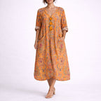 Women's Bohemian Paisley Maxi Fall Wedding Guest Dress
