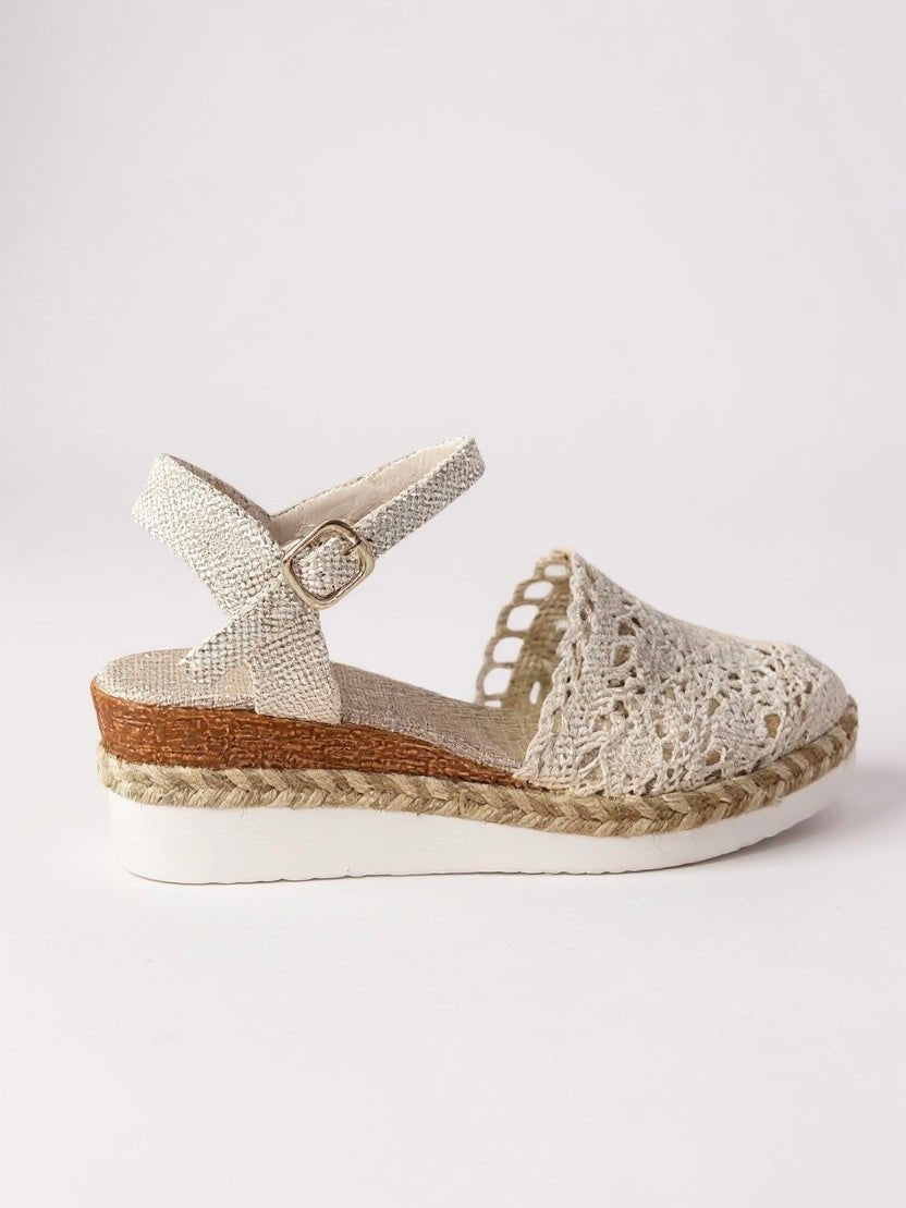 Women's Boho Crochet Ankle-Strap Espadrille Comfortable Sandals