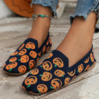 Women's Breathable Knit Slip-On Square-Toe Flat Loafers