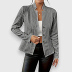 Women's Cable-Knit Mock-Neck Long-Sleeve Fitted Sweater