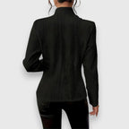 Women's Cable-Knit Mock-Neck Long-Sleeve Fitted Sweater