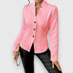 Women's Cable-Knit Mock-Neck Long-Sleeve Fitted Sweater