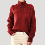 Women's Cable Knit Turtleneck Pullover Sweater
