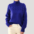 Women's Cable Knit Turtleneck Pullover Sweater