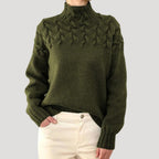 Women's Cable Knit Turtleneck Pullover Sweater