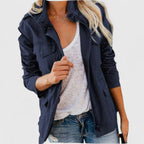 Women's Coat Lightweight Utility Jacket Drawstring Waist