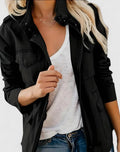 Women's Coat Lightweight Utility Jacket Drawstring Waist