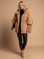 Women's Coat Oversized Faux Fur Quilted Hooded Puffer Jacket