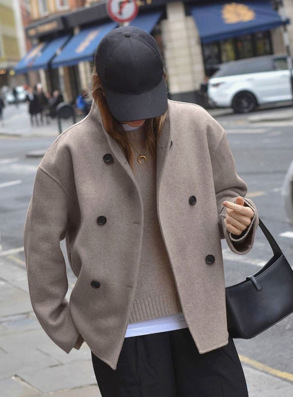 Women's Classic Stand-Neck Double-Breasted Wool Coat