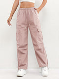 Women's Cargo Pocket Drawstring Casual Pants