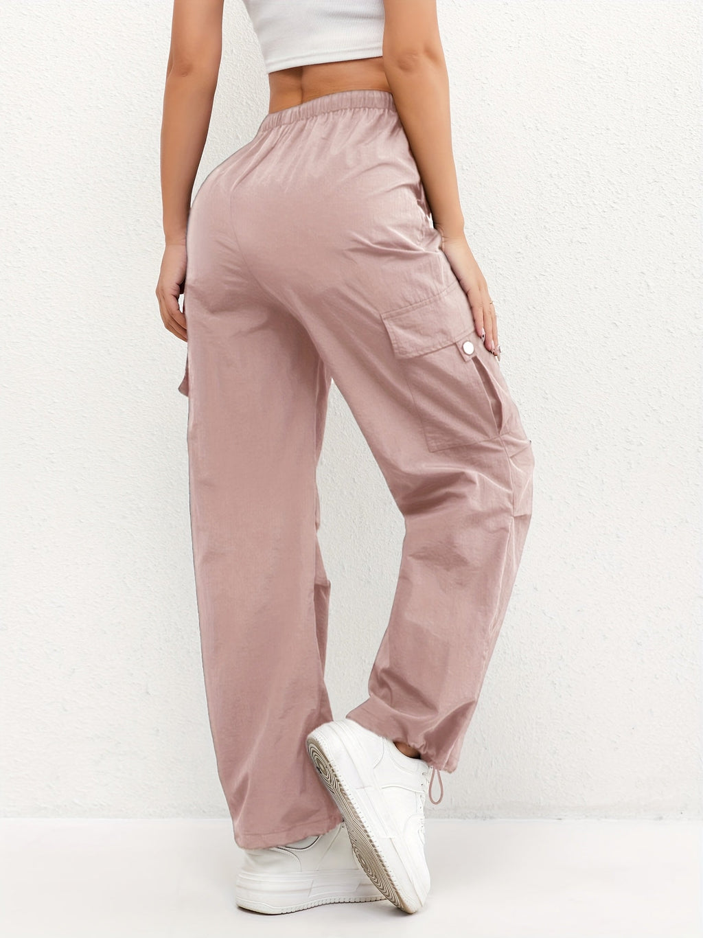 Women's Cargo Pocket Drawstring Casual Pants