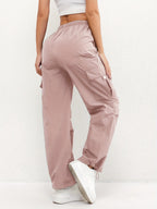 Women's Cargo Pocket Drawstring Casual Pants