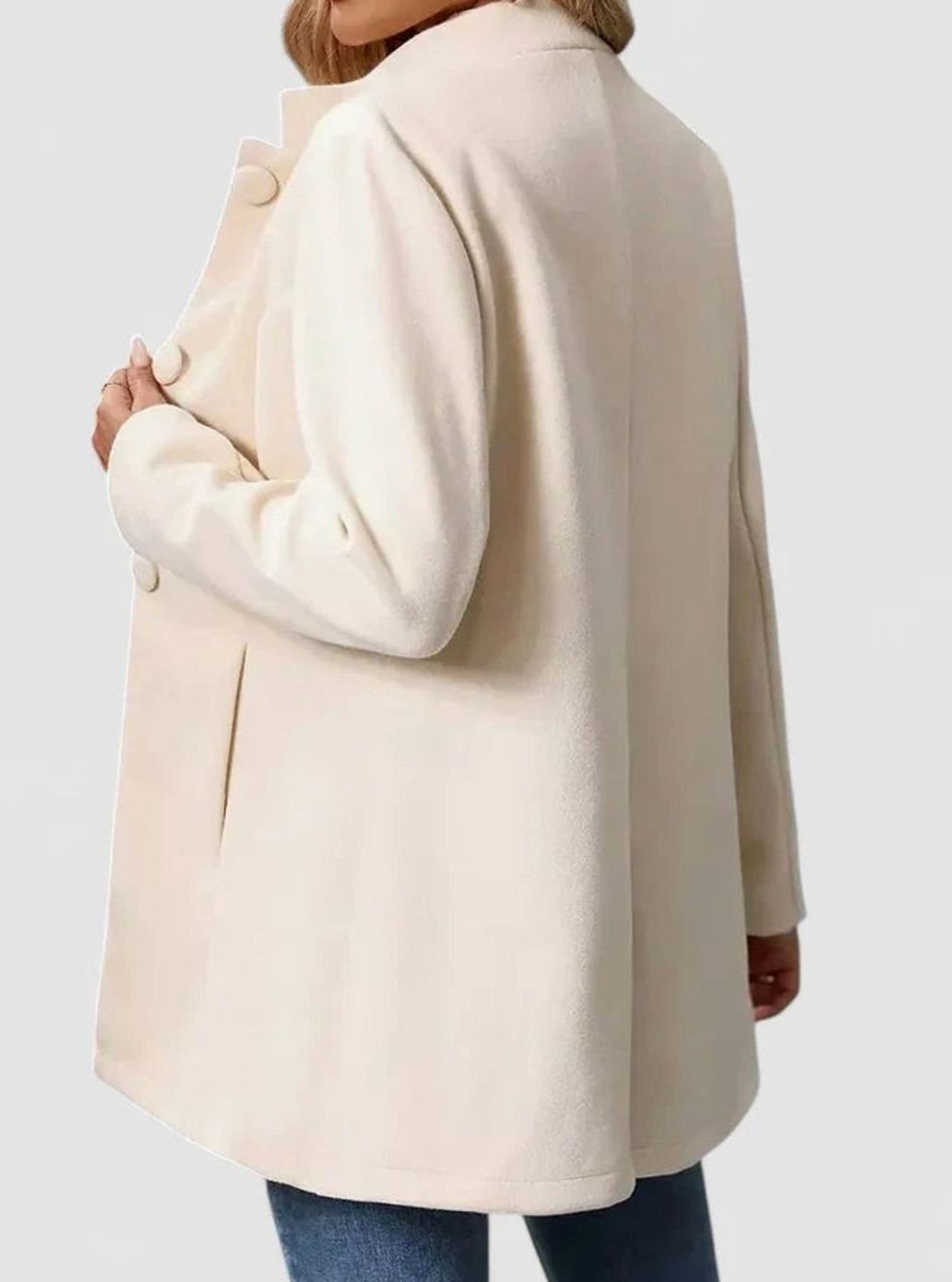 Women's Stand-Collar Tailored Office Jacket with Side Pockets