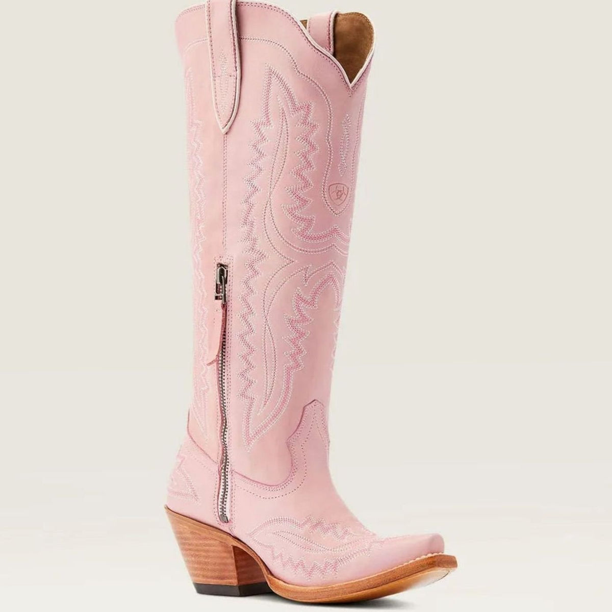 Women's Tall Cowgirl Boots with Tone-on-Tone Embroidery and Side Zip
