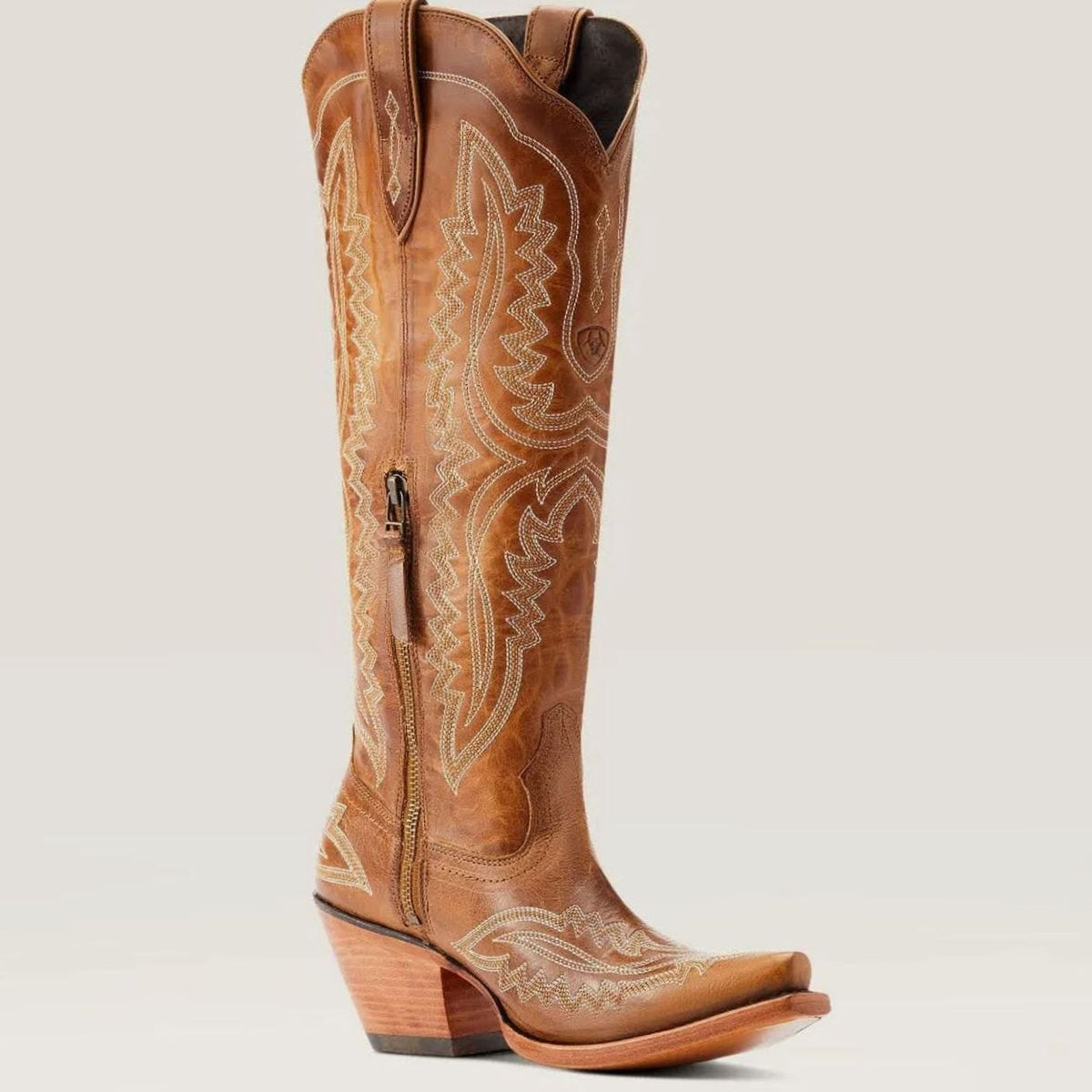 Women's Tall Cowgirl Boots with Tone-on-Tone Embroidery and Side Zip