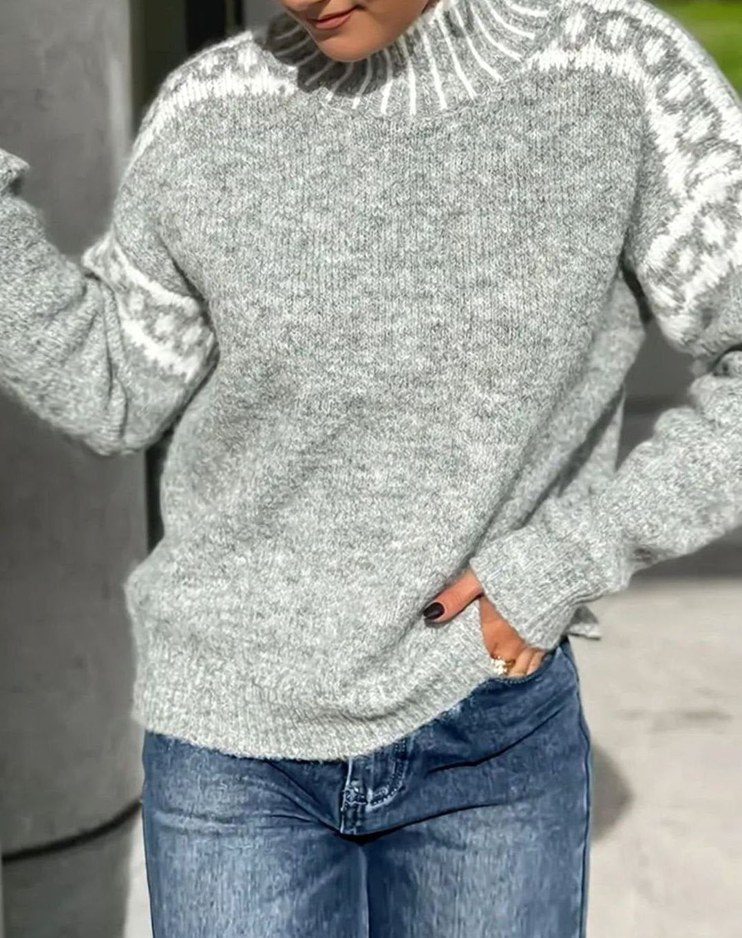Women's Relaxed Fair Isle Turtleneck for Everyday Wear