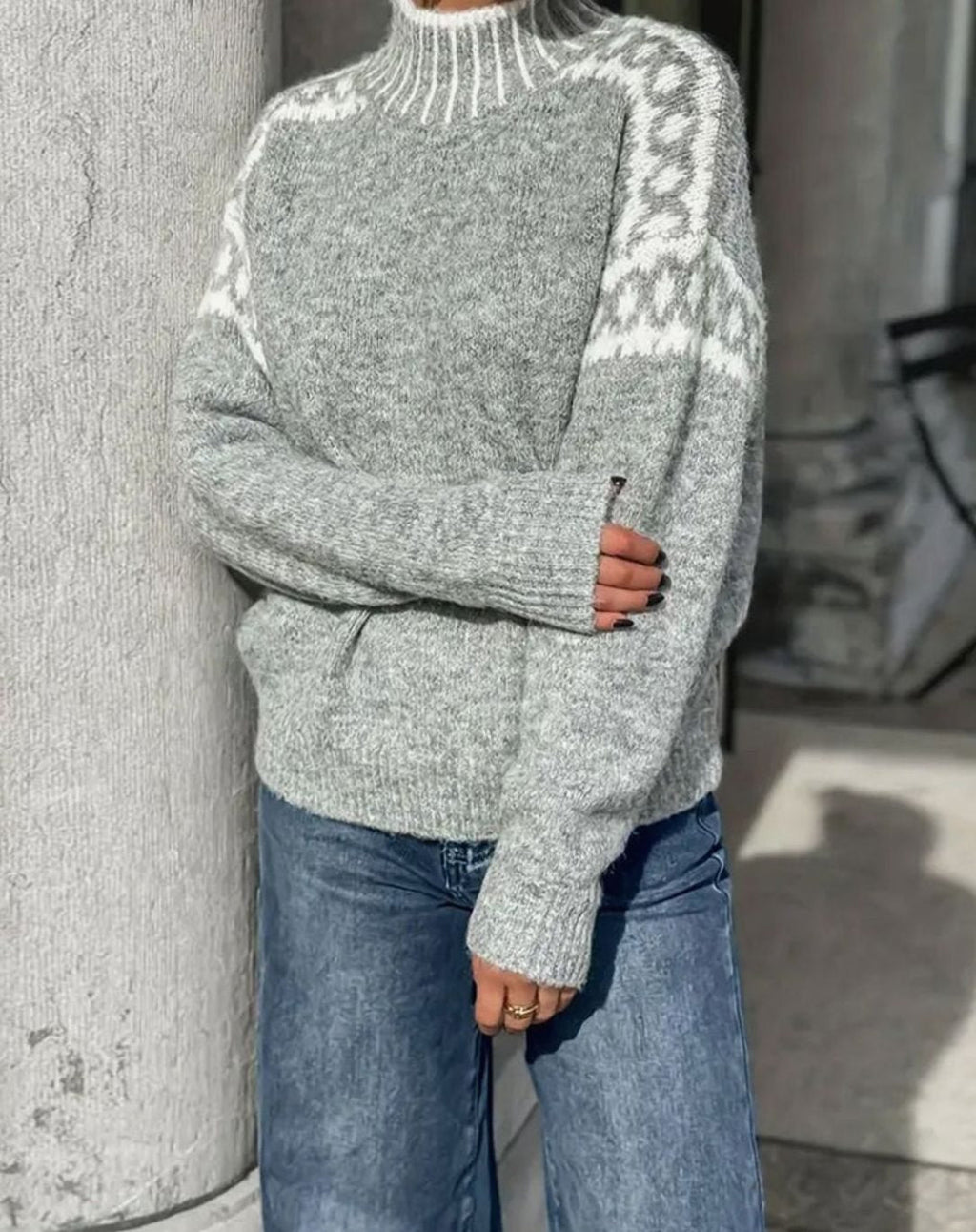 Women's Relaxed Fair Isle Turtleneck for Everyday Wear