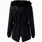 Women's Faux Fur Hood Fitted Parka Winter Coat