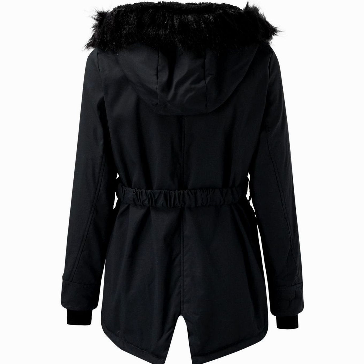 Women's Faux Fur Hood Fitted Parka Winter Coat